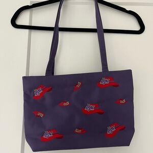 Beautifully‎ Embroidered Purple Red Hat Society Purse